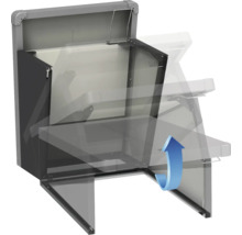 Skötbord för väggmontering med fällbar arbetsyta