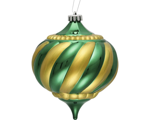 Julgranskula i grönt och guld