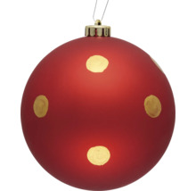 Röd julgranskula med prickar