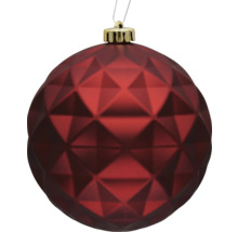 Röd julkula med geometriskt mönster