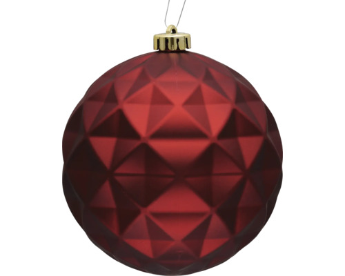 Röd julkula med geometriskt mönster
