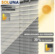 Soluna aluminiumpersienn med standard- och mörkläggningsfunktion