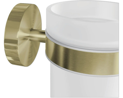 Vägghängd mugghållare för tandborstar med glas