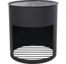 Svart oval kolgrill med grillgaller