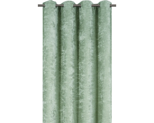 Grön öljettgardin av tyg