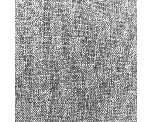 Närbild av grått möbeltyg med linnestruktur