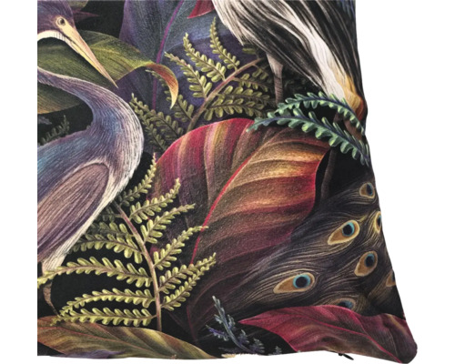 Kudde med häger-, bladv- och påfågelfjäderdesign