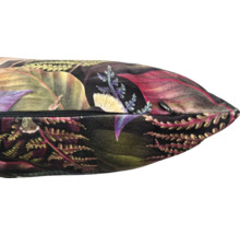 Prydnadskudde med växtmönster och dragkedja