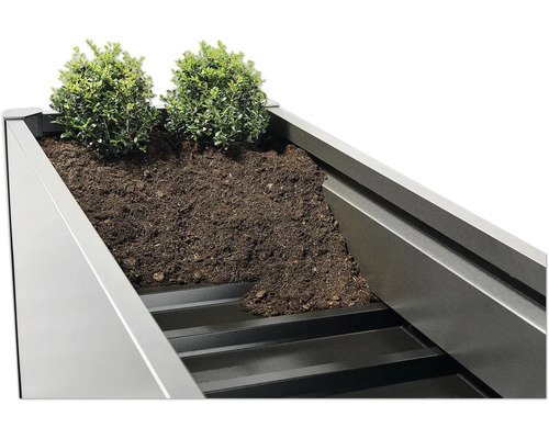 Blomlåda med jord och växter