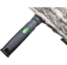 Fönsterskrapa med tvättbart mikrofiberöverdrag och låsmekanism