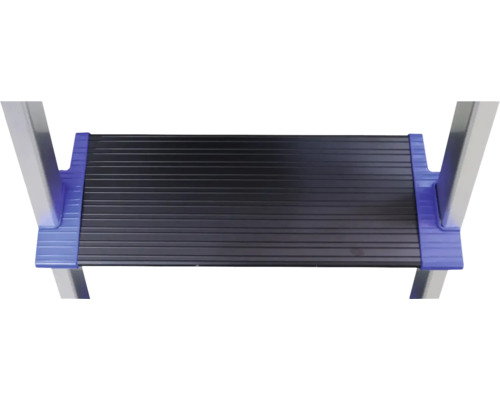 Stege på en stege med aluminiumram och halkfri yta