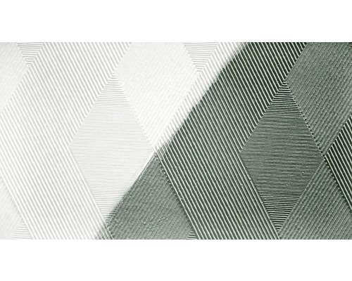 Närbild av en vinyltapet med rombmönster och fina linjer.