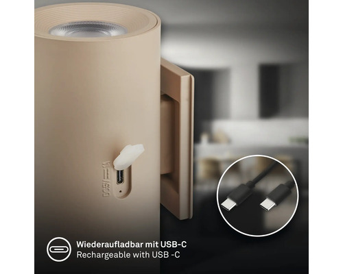 Uppladdningsbar lampa med USB-C-port