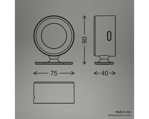 Teknisk ritning av en lampa med mått i millimeter