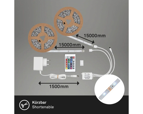 LED-band med fjärrkontroll, 15000 mm lång