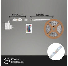 LED-strip med fjärrkontroll, transformator och 20000 mm längd