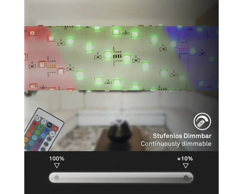 LED-strip med fjärrkontroll och steglös dimmerfunktion