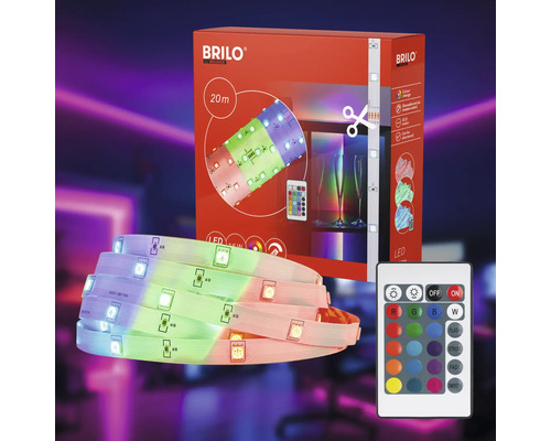 Brilo LED-strip 20 meter med fjärrkontroll