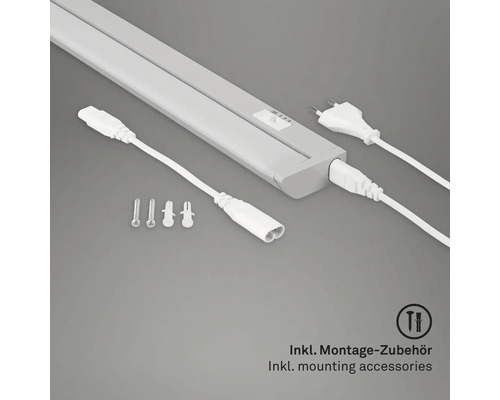 LED-bänkbelysning med monteringstillbehör och nätkontakt