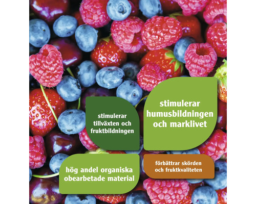 Fruktsammansättning med textinformation om produktens fördelar