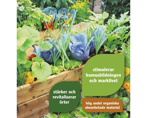 Pallkrage med olika grönsaker som kål och sallad