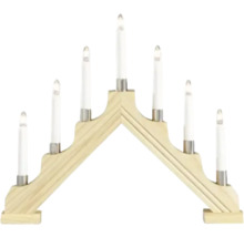 Adventsljusstake i trä med sju ljus