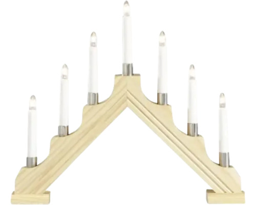 Adventsljusstake i trä med sju ljus Adventsljusstake i trä med sju ljus