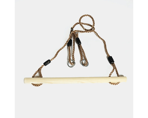 Gymnastikstång med trästång och repupphängning