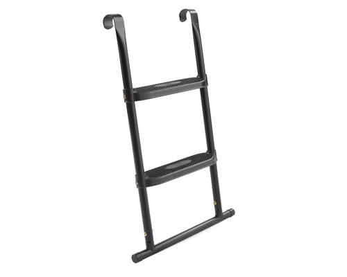 Svart poolstege med två steg och krokar