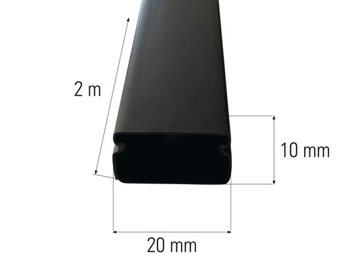 Bild på en två meter lång profil med måtten tio gånger tjugo millimeter.