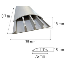 Kabelkanal med måtten 0,7 meter längd, 75 millimeter bredd och 18 millimeter höjd.