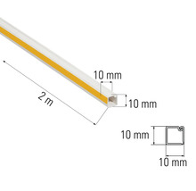 Två meter lång kabelkanal med måtten tio gånger tio millimeter.