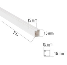Kabelkanal, längd 2 meter, mått 15 x 15 millimeter