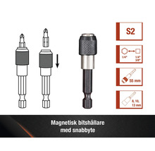 Magnetisk bitshållare med snabbkoppling