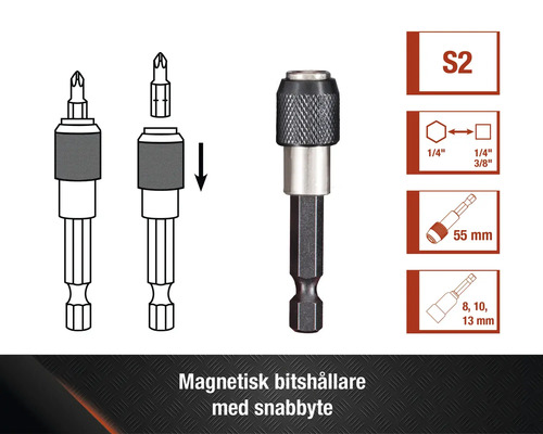 Magnetisk bitshållare med snabbkoppling