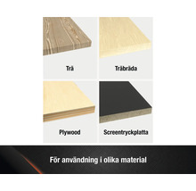 Olika trämaterial: trä, bräda, plywood, screentryckplatta