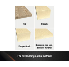 Olika trämaterial: trä, träbjälke, kompositbalk, byggskiva med kombinerade material