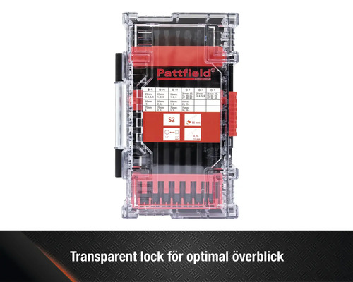 Pattfield bitset i transparent förvaringslåda