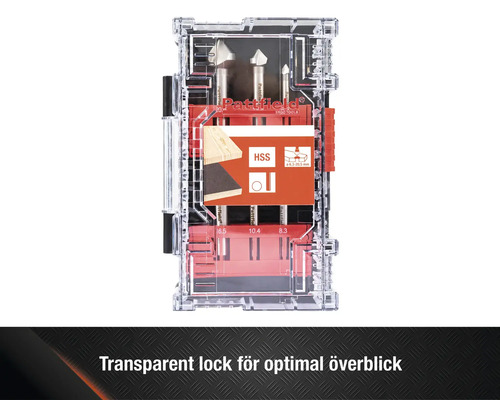Pattfield träfräs set i transparent fodral
