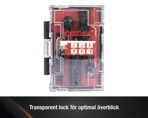 Pattfield frässet i transparent väska