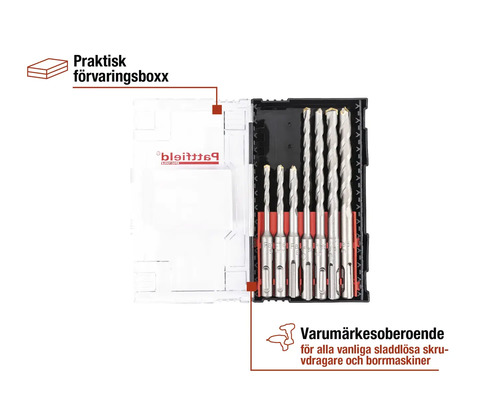 Borrsats i förvaringsbox