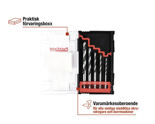 Borrsats i praktisk förvaringsbox