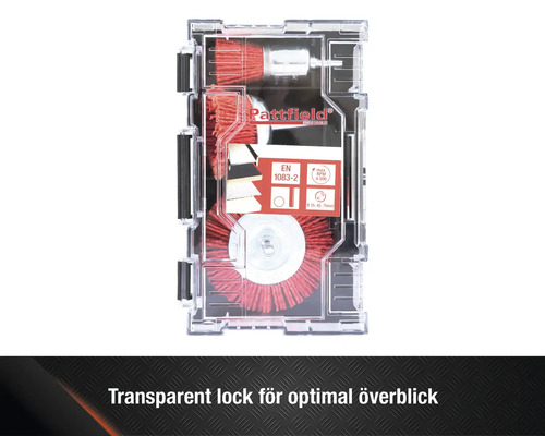 Pattfield slipborstsats i transparent fodral
