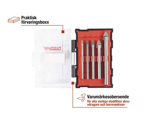 Borrsats för glas och keramik med förvaringslåda