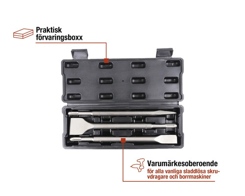 Mejselsats i förvaringslåda