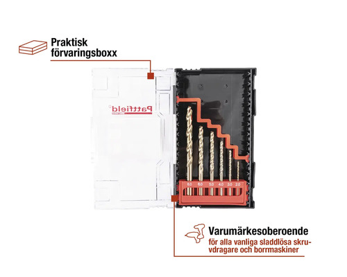 Borrsats i praktisk förvaringsbox