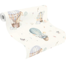 Tapetrulle med luftballong och djurmönster