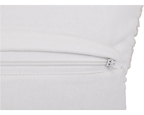 Detaljvy av ett örngott med dragkedja