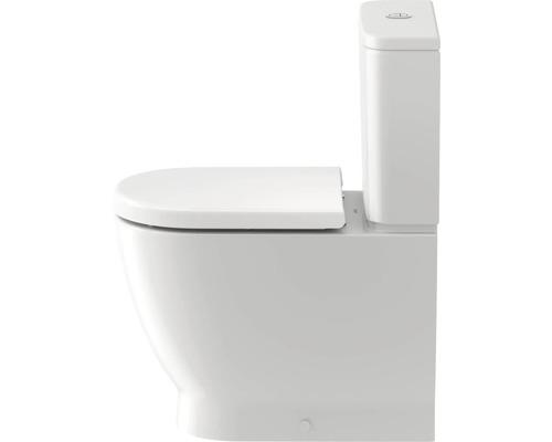 Golvstående toalett med cistern och toalettstol