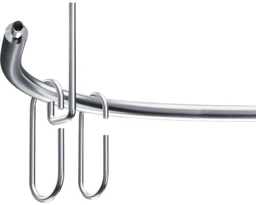 Metallstång med krokar för förvaring